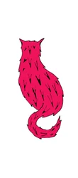 赤い猫（紙にフェルトペン）