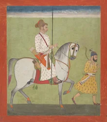 馬に乗ったジュジャル・シン、カリフォルニア州。 1720-30。