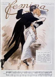 タンゴを踊るカップル - Daniel De Losques (Henri Casimir Paul Thouroude) (1880-1915)のイラスト - 1913年10月15日付「Femina」にて