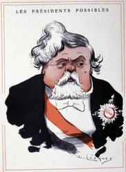 フランスの政治家、アルマン・ファリエール（1841～1931）の肖像（ロスク作）。