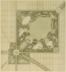 シカゴの計画、プレート 62、提案された公園の計画、1909 年。