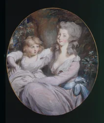 マーガレット「ペギー」アーノルドと娘ソフィア、1787年頃