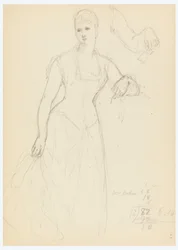 素描、ベラ・ウォーシャムの肖像画のためのスケッチ、1878年