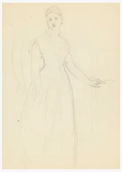 素描、ベラ・ウォーシャムの肖像画のためのスケッチ、1878年