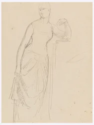 素描、ベラ・ウォーシャム夫人の肖像画のためのスケッチ、1878年
