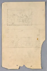 素描、「科学グループ」のための習作、1858年