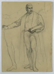 素描、「ティツィアーノ・ショーイング」のための習作、1866年