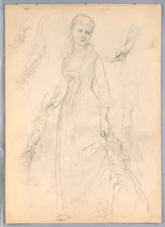 素描、「ティツィアーノ・ショーイング」のための習作、1872年
