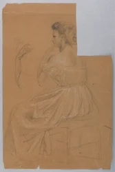 素描、「ティツィアーノ・ショーイング」のための習作、1872年