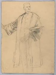 素描、「ティツィアーノ・ショーイング」のための習作、1872年