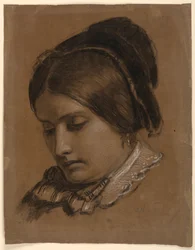 素描『画家の妻ソフィー』1853年