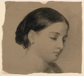素描『画家の妻ソフィー』1853年