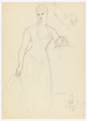 ベラ・ワーシャムの肖像画のスケッチ