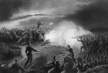 1857年のクリミア戦争、セバストポルの前のロシア人の攻撃と反発