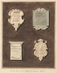 ベッドフォント教会のメアリー・スタントン夫人、ジョン・シルベスター夫人、フランシス・ホワイターリー夫人、レベッカ・ローン夫人の記念碑