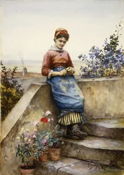 リンゴの皮をむく、1884