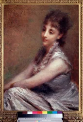 アリバベーネ伯爵夫人の肖像 ダニエレ・ランツォーニ作（1843-1889） 1880年 薄暗い 61x87 cm ミラノ、ガレリア・ダルテ・モデルナ