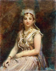 Daniele Ranzoni (1843-1889) 作、キャンバスに油彩、57.5x46 cm