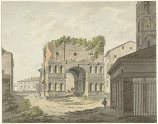 Janus quadrifons のアーチとローマのヴェラブロにある S. Giorgio の一部