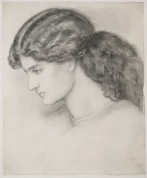 女性の頭、1861