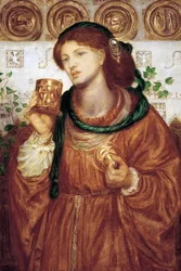 「愛の杯」 Dante Gabriel Rossetti (1828-1882) 作 1867年頃 Dim 52.6 x 35.9 cm Art Gallery of South Australia アデレード オーストラリア