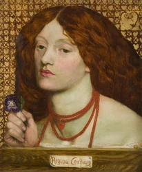 Regina Cordium (ハートの女王) (Reine de coeur) - Dante Gabriel Rossetti (1828-1882).油彩・キャンバス