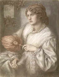 ファンを持つ女性、1870