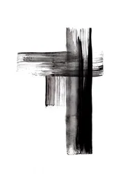 大胆な筆致の十字