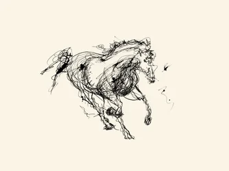 躍動感あふれる馬のスケッチ