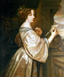スウェーデンのクリスティーヌ女王（1626-1689）の肖像。グリップホルム城に保存されているデビッド・ベックの作品。