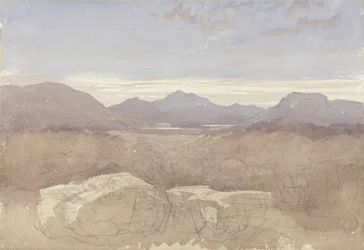 山岳地帯、北ウェールズ、1818年頃（紙にグラファイト付き）