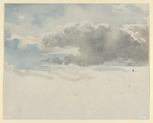 雲の習作（表）。柵のそばのニワトコの茂みの習作（裏）