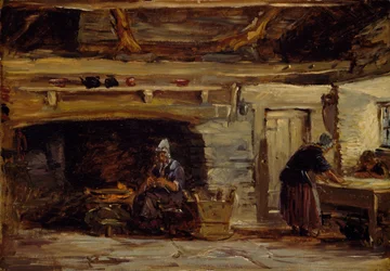 コテージのインテリア、Bettws-y-Coed 近くの Trossavon、1844-1847。