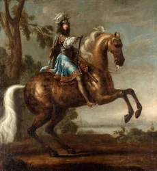 Portrait equestre de Charles XI de Suede (1655-1697) (Portrait of Charles XI of Sweden) - Oil on wood (124x115 cm) by David Kloecker Ehrenstrahl (1629-1698) - Private Collection