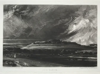 風景のさまざまな主題、イギリスの風景の特徴... Old Sarum、1832。