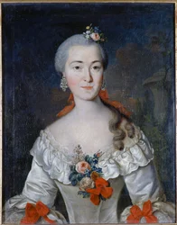 マリア・イワノフナ・タチシュチェワの肖像 (旧マモノバ) (1730-1794) - Peinture de David Lueders (Luders) (1710-1759), Oil on canvas 1759 State Tretyakov Gallery, Moscow 70x56
