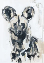 描かれた犬の肖像、2020年（アクリル、パネル）
