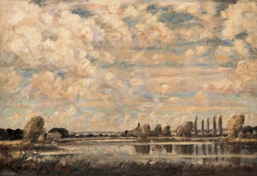 川のシーン（キャンバスに油彩）