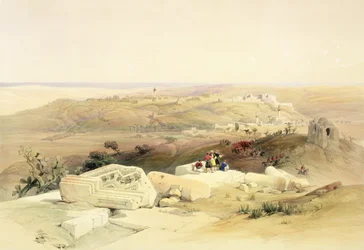 ガザ、1839年3月21日、ルイ・ハゲ（1806-85）パブによって彫刻された「聖地」のボリュームIIからのプレート59。 1843