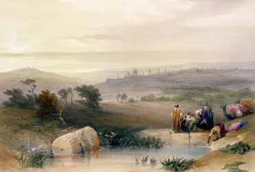 エルサレム、1839年4月、ルイ・ハゲ（1806-85）パブによって彫刻された「聖地」のボリュームIのプレート22。 1842