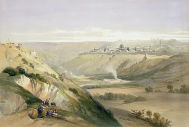エルサレム、1839年4月5日、ルイ・ハゲ（1806-85）パブによって彫刻された「聖地」のボリュームIのプレート18。 1842