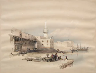 スエズの岸壁、1839年。