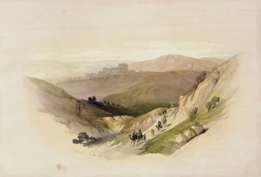 セムアの遺跡、1839年3月16日、「聖地」第1巻。 1842年にロンドンで発行されたLouis Haghe（1806-85）によって刻まれた