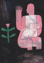 ブラック・アンド・ブルー3、2023年（紙にミクストペイント）