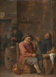 インで喫煙する農民c。 1640。