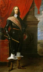 バロック :オーストリア大公レオポルド・ヴィルヘルム（1614-1662）の肖像（グラベリンゲンの包囲戦を背景に） par Teniers, David, the Younger (1610-1690), 約1652年。キャンバスに油彩、203,5x136。アート・ヒストリー・ミュゼオ