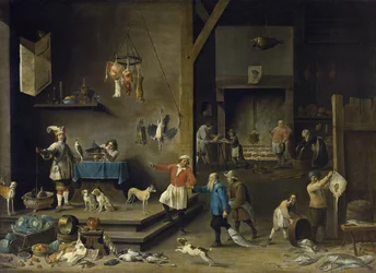 キッチン - ダヴィッド・テニアス（1610-1690）。油彩・キャンバス