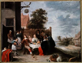 放蕩息子の饗宴 若き日のダヴィッド・テニアス2世（1610-1690）の絵