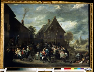 農民の結婚式。 David Teniers the Young（1610-1690）による絵画。 キャンバスに油彩、82 x 108 cm