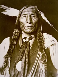 オオカミのローブ (b.1841) 1909 (白黒写真)